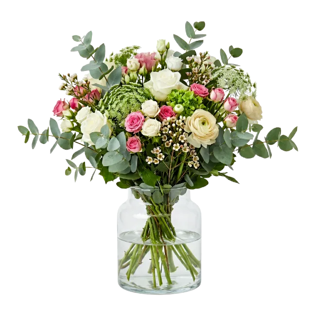 Beautiful Floral Bouquet in Glass Vase
