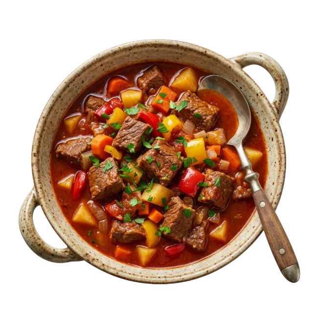 Beef Stew in Ceramic Bowl