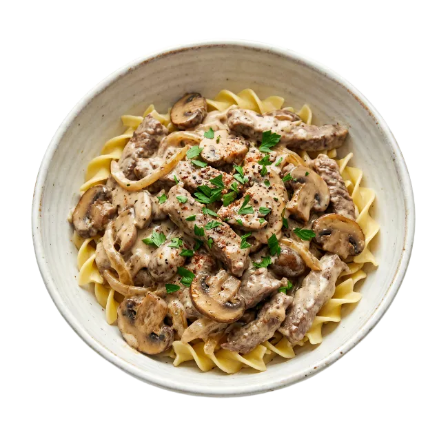 Beef Stroganoff with Egg Noodles
