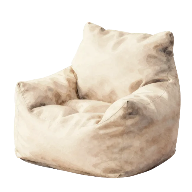 Beige Bean Bag Chair