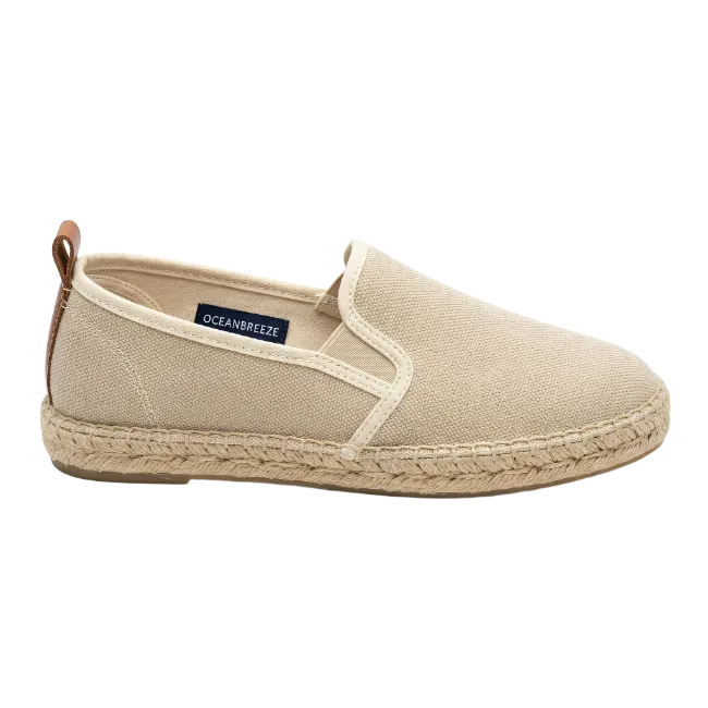 Beige Canvas Espadrille Slip On Shoe