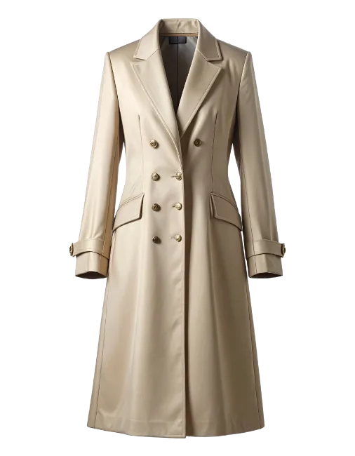 Beige Double Breasted Trench Coat
