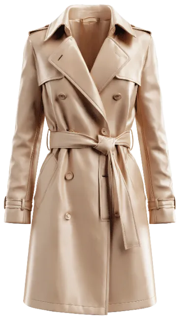 Beige Double Breasted Trench Coat