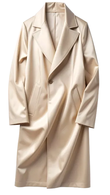 Beige Leather Trench Coat