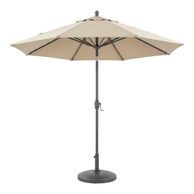Beige Patio Umbrella with Dark Gray Stand