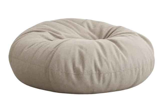 Beige Round Bean Bag Chair
