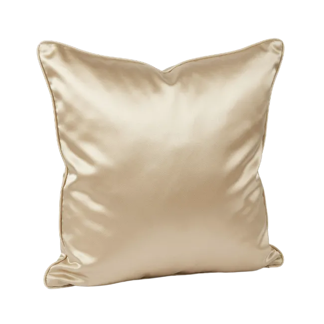 Beige Satin Throw Pillow