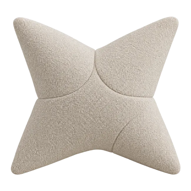 Beige Star Shaped Throw Pillow