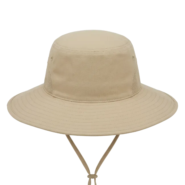Beige Sun Hat with Chin Strap