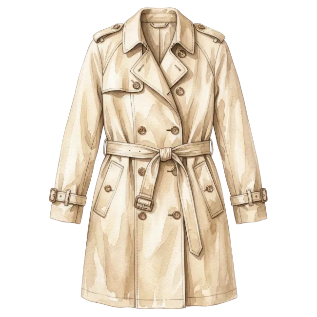 Beige Trench Coat Illustration