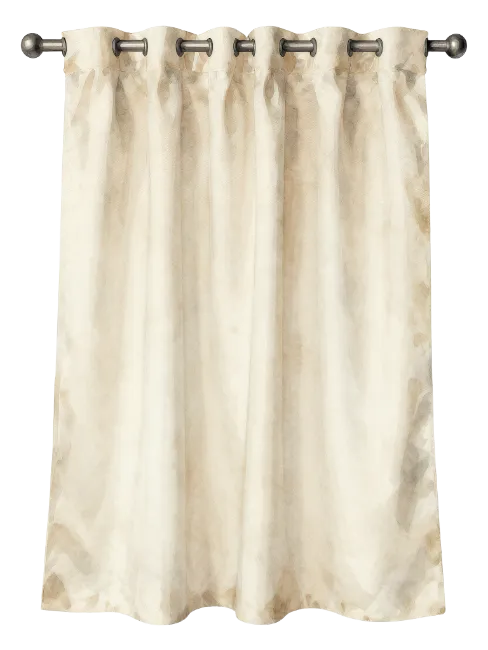 Beige Window Curtain on Rod