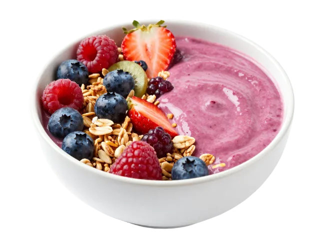 Berry Smoothie Bowl with Granola and Fresh Fruit