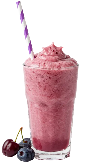 Berry Smoothie in Glass with Straw