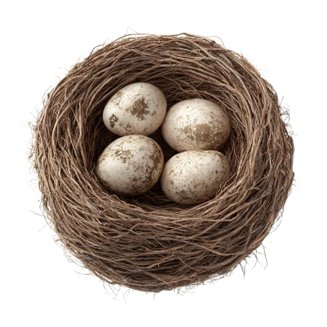 Bird Nest with Speckled Eggs