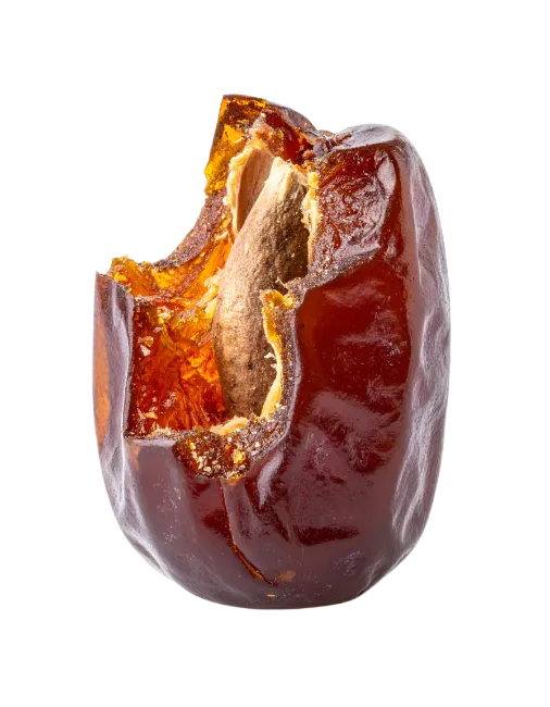 Bitten Date Fruit With Visible Pit