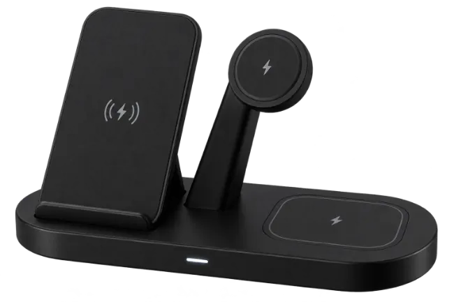 Black 3-in-1 Wireless Charging Station