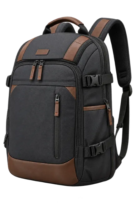 Black and Brown Leather Backpack