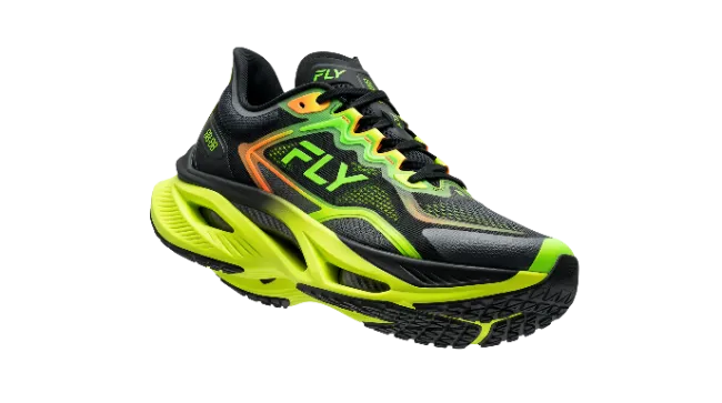 Black and Neon Green Running Shoe