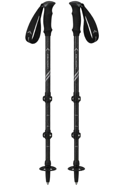 Black Carbon Fiber Trekking Poles