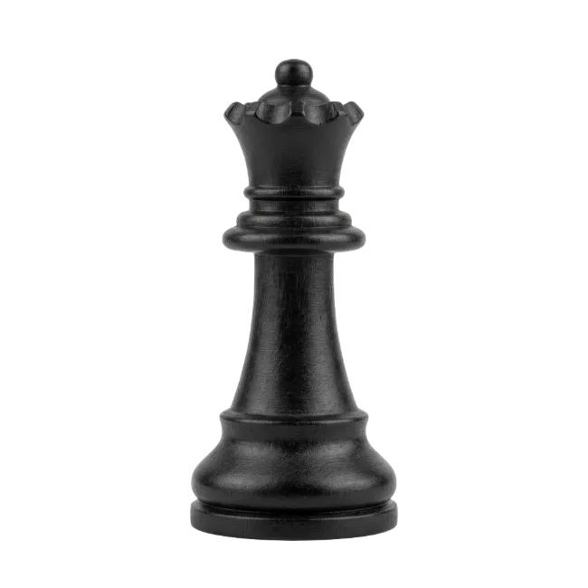 Black Chess Queen Piece Isolated