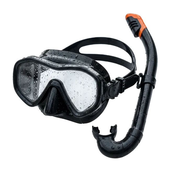 Black Diving Mask and Snorkel