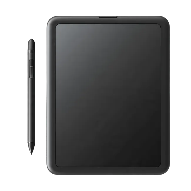Black E-Reader Tablet with Stylus Pen