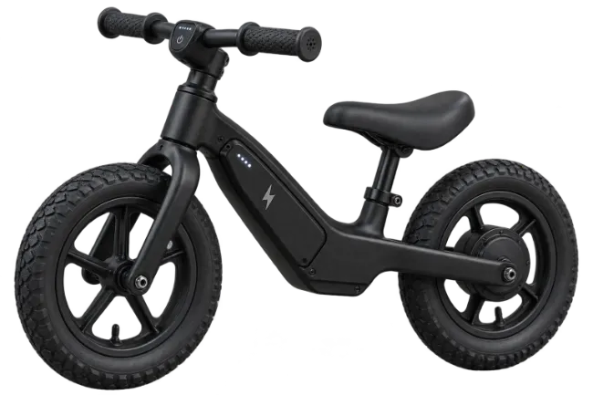 Black electric balance bike for kids