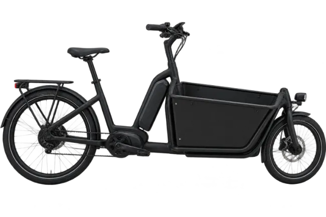 Black Electric Cargo Bike