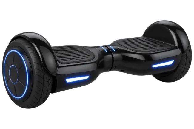 Black Electric Hoverboard with Blue Lights