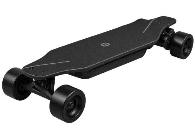 Black Electric Skateboard with Large Wheels