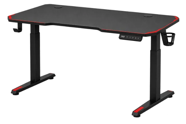 Black Gaming Desk with Electric Height Adjustment