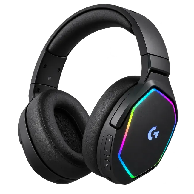 Black Gaming Headphones with RGB Lighting