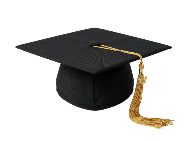Black Graduation Cap with Gold Tassel