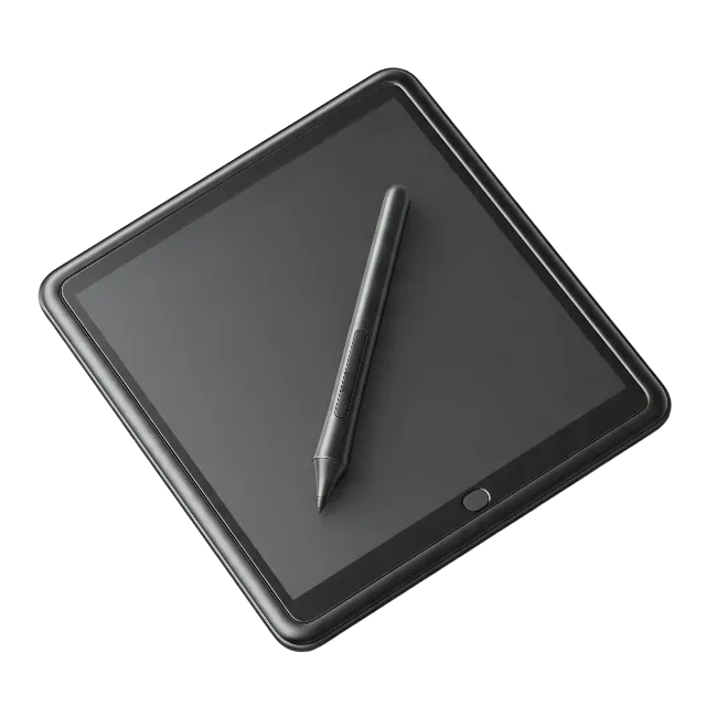Black Graphic Tablet with Stylus Pen