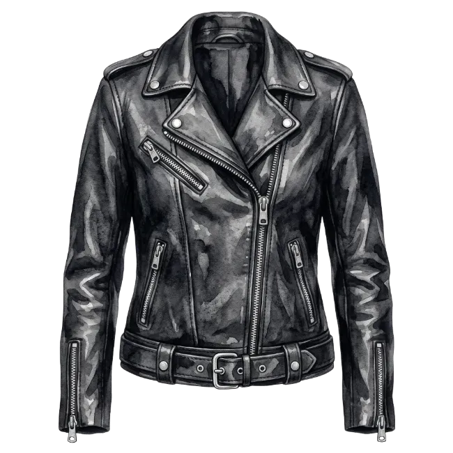 Black Leather Biker Jacket