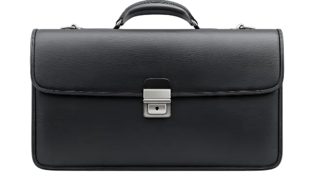 Black Leather Business Briefcase