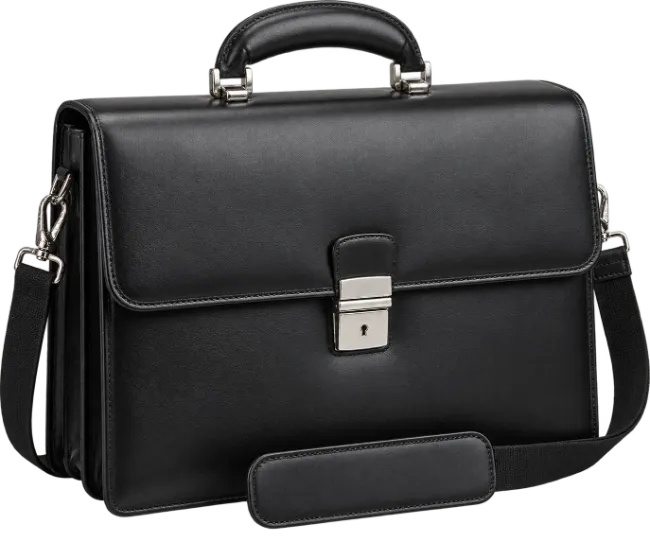 Black Leather Business Briefcase