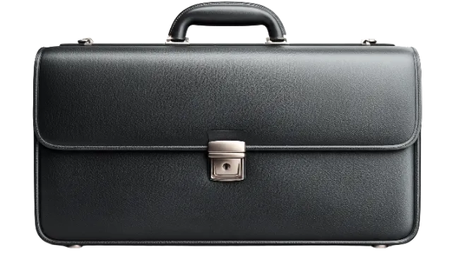 Black Leather Business Briefcase