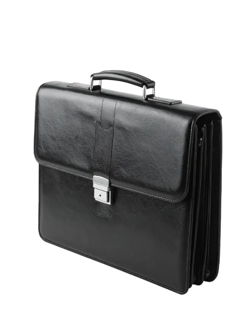 Black Leather Business Briefcase