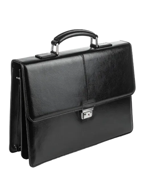 Black Leather Business Briefcase