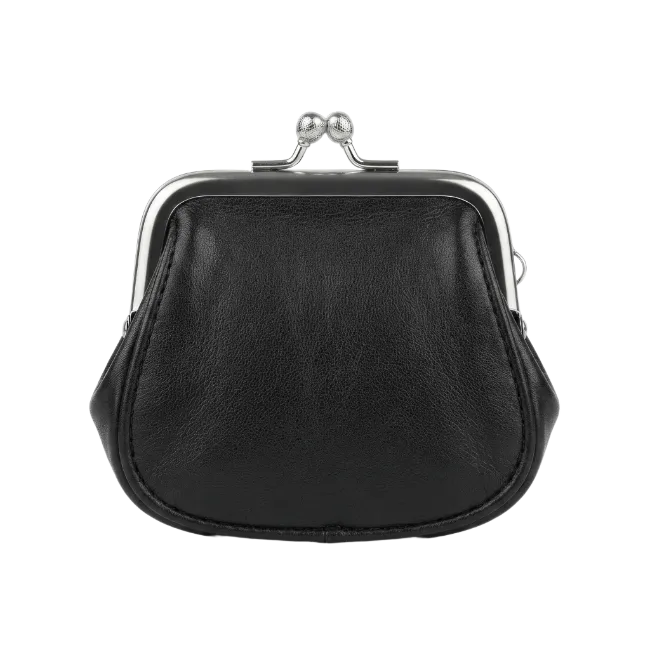 Black Leather Coin Purse