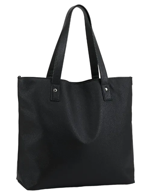 Black Leather Tote Bag
