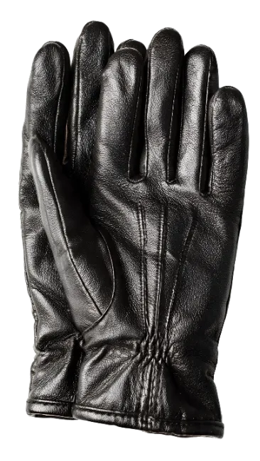Black Leather Winter Gloves