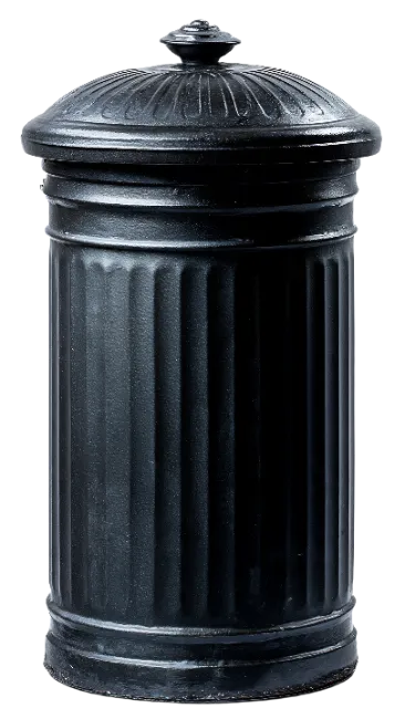Black Metal Trash Can with Lid