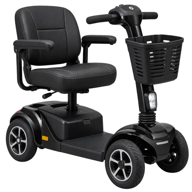 Black Mobility Scooter with Basket