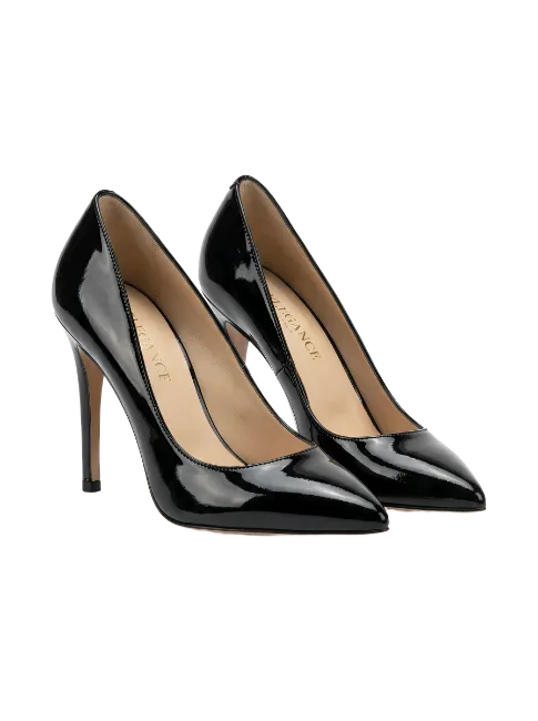 Black Patent Leather High Heel Shoes