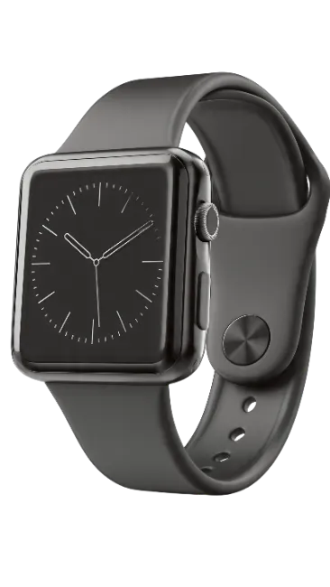 Black Smartwatch with Silicone Band