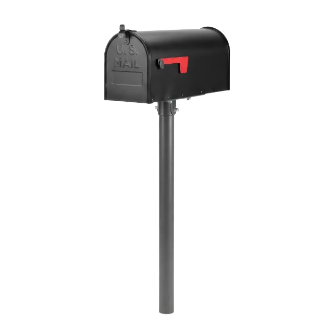 Black US Mailbox on Post