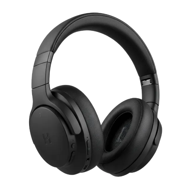 Black wireless over-ear headphones