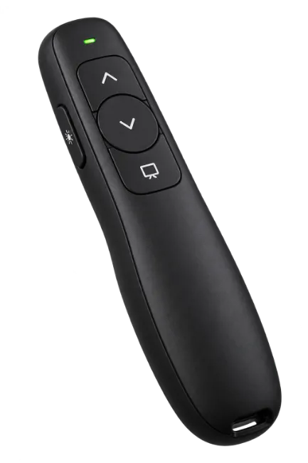 Black wireless presentation clicker remote control